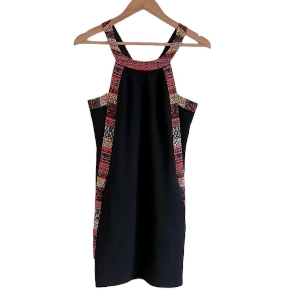 Trina Turk Halter Neck Mini Shift Dress Black Size S